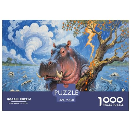 Nilpferd Puzzles 1000 Teile Schwer Puzzle Spielzeug Pädagogisches Spiel Impossible Herausforderung Spielzeug Für Erwachsene Und Kinder in Bewährter 1000pcs (75x50cm) von CBCoin