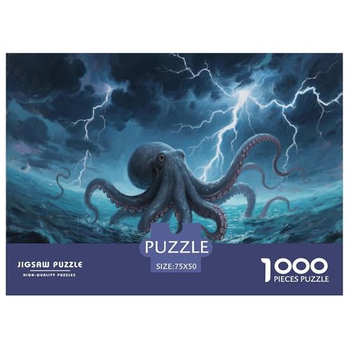 Oktopus Puzzle 1000-teilige Schwer Puzzle Spielzeug Lernspiel Impossible Herausforderungsspielzeug Für Erwachsene Und Kinder Ab 12 Jahren 1000pcs (75x50cm) von CBCoin