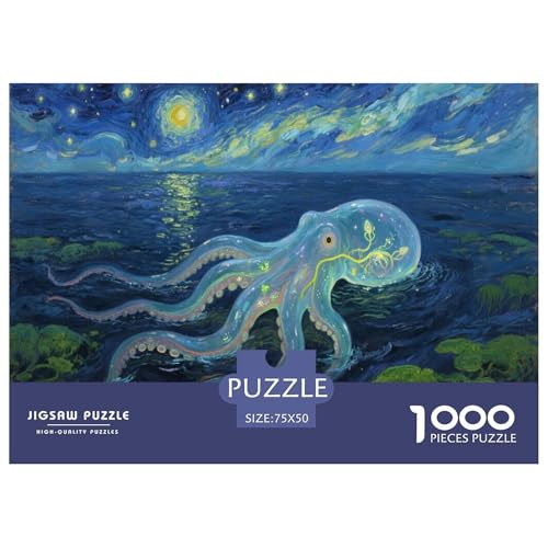 Oktopus Puzzle 1000-teilige Schwer Puzzle Spielzeug Pädagogisches Spiel Impossible Herausforderungsspielzeug Für Erwachsene Kinder 1000pcs (75x50cm) von CBCoin