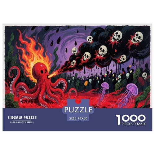 Oktopus Puzzle 1000-teilige Schwer Puzzle Spielzeug Pädagogisches Spiel Impossible Herausforderungsspielzeug Für Erwachsene Und Kinder Ab 14 Jahren 1000pcs (75x50cm) von CBCoin