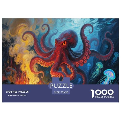 Oktopus Puzzles 1000 Teile Schwer Puzzle Spielzeug Lernspiel Impossible Herausforderungsspielzeug Für Erwachsene Und Kinder Ab 12 Jahren 1000pcs (75x50cm) von CBCoin