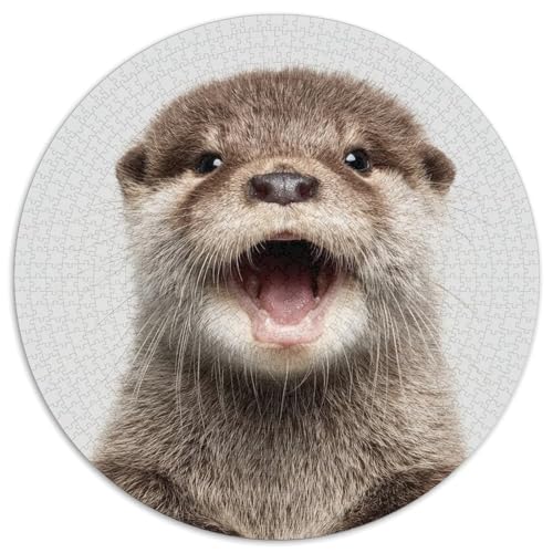 Otter-Baby Puzzle 1000-teilige Schwer Puzzle Spielzeug Lernspiel Impossible Pelzbohne Herausforderungsspielzeug Für Erwachsene Und Kinder Ab 12 Jahren 1000pcs (67.5x67.5cm) von CBCoin