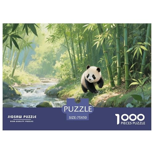 Panda Puzzle 1000-teilige Schwer Puzzle Spielzeug Lernspiel Impossible Herausforderungsspielzeug Für Erwachsene Kinder 1000pcs (75x50cm) von CBCoin