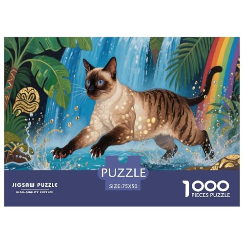 Perserkatze Puzzle 1000 Teile Schwer Puzzle Spielzeug Lernspiel Impossible Herausforderungsspielzeug Für Erwachsene Und Kinder Ab 12 Jahren 1000pcs (75x50cm) von CBCoin