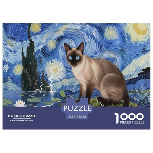 Perserkatze Puzzle 1000-teilige Schwer Puzzle Spielzeug Lernspiel Impossible Herausforderung Spielzeug Für Erwachsene Und Kinder Ab 14 Jahren 1000pcs (75x50cm) von CBCoin