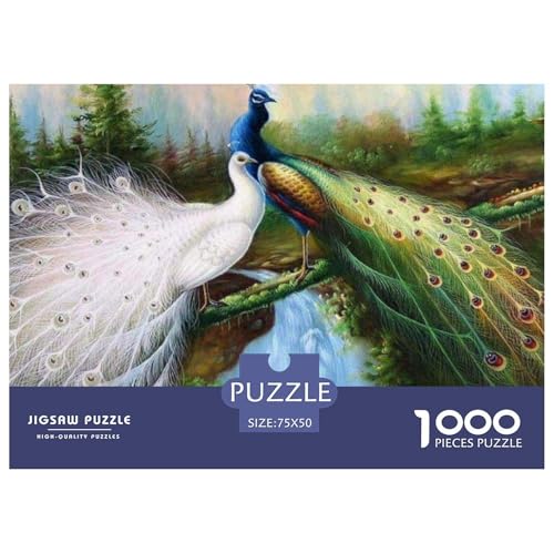 Pfau Puzzle 1000 Teile Schwer Puzzle Spielzeug Pädagogisches Spiel Impossible Herausforderung Spielzeug Für Erwachsene Und Kinder Ab 12 Jahren 1000pcs (75x50cm) von CBCoin