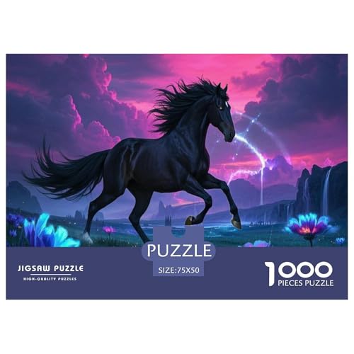 Pferd Puzzle 1000-teilige Schwer Puzzle Spielzeug Lernspiel Impossible Herausforderung Spielzeug Für Erwachsene Und Kinder in Bewährter 1000pcs (75x50cm) von CBCoin
