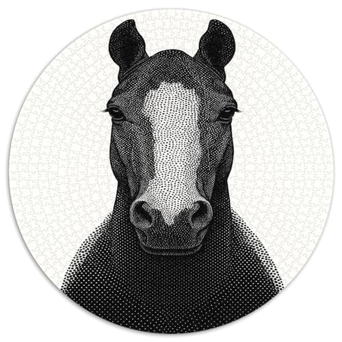 Pferd Puzzles 1000 Teile Schwer Puzzle Spielzeug Lernspiel Impossible Pony Herausforderung Spielzeug Für Erwachsene Kinder 1000pcs (67.5x67.5cm) von CBCoin