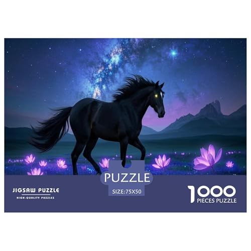 Pferd Puzzles 1000 Teile Schwer Puzzle Spielzeug Pädagogisches Spiel Impossible Herausforderung Spielzeug Für Erwachsene Kinder 1000pcs (75x50cm) von CBCoin