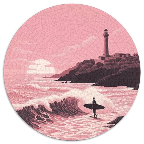Pink Beach Puzzles 1000 Teile Schwer Puzzle Spielzeug Lernspiel Impossible Blush Shore Herausforderungsspielzeug Für Erwachsene Kinder 1000pcs (67.5x67.5cm) von CBCoin