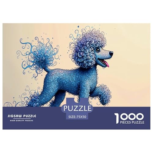 Pudel Puzzle 1000-teilige Schwer Puzzle Spielzeug Pädagogisches Spiel Impossible Herausforderungsspielzeug Für Erwachsene Und Kinder Ab 14 Jahren 1000pcs (75x50cm) von CBCoin