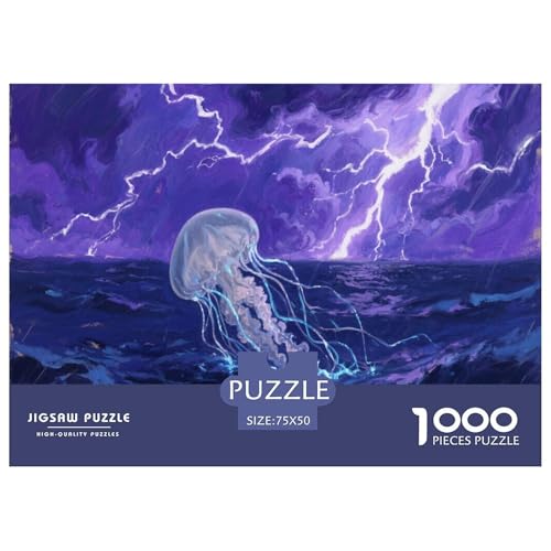 Qualle Puzzle 1000 Teile Schwer Puzzle Spielzeug Pädagogisches Spiel Impossible Herausforderung Spielzeug Für Erwachsene Und Kinder Ab 12 Jahren 1000pcs (75x50cm) von CBCoin