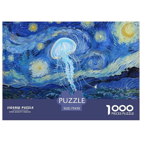 Qualle Puzzle 1000 Teile Schwer Puzzle Spielzeug Pädagogisches Spiel Impossible Herausforderungsspielzeug Für Erwachsene Und Kinder Ab 12 Jahren 1000pcs (75x50cm) von CBCoin