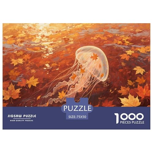 Qualle Puzzle 1000-teilige Schwer Puzzle Spielzeug Lernspiel Impossible Herausforderungsspielzeug Für Erwachsene Und Kinder in Bewährter 1000pcs (75x50cm) von CBCoin