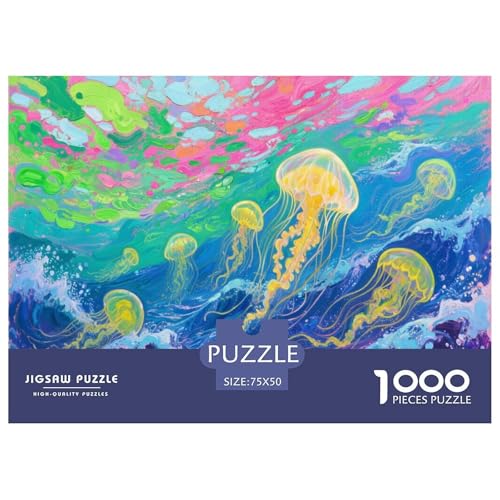 Qualle Puzzle 1000-teilige Schwer Puzzle Spielzeug Lernspiel Impossible Herausforderungsspielzeug Für Erwachsene Und Kinder in Bewährter 1000pcs (75x50cm) von CBCoin