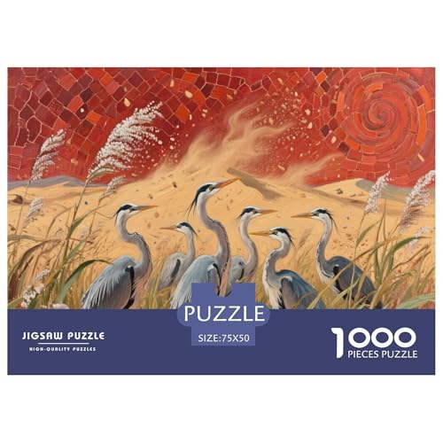 Reiher Puzzle 1000 Teile Schwer Puzzle Spielzeug Lernspiel Impossible Herausforderungsspielzeug Für Erwachsene Und Kinder in Bewährter 1000pcs (75x50cm) von CBCoin