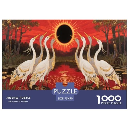 Reiher Puzzle 1000-teilige Schwer Puzzle Spielzeug Lernspiel Impossible Herausforderung Spielzeug Für Erwachsene Und Kinder in Bewährter 1000pcs (75x50cm) von CBCoin