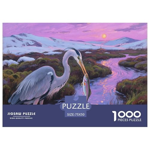 Reiher Puzzles 1000 Teile Schwer Puzzle Spielzeug Lernspiel Impossible Herausforderungsspielzeug Für Erwachsene Kinder 1000pcs (75x50cm) von CBCoin