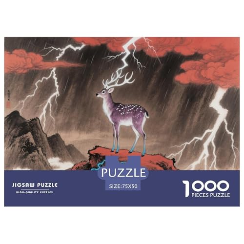 Rentier Puzzle 1000-teilige Schwer Puzzle Spielzeug Pädagogisches Spiel Impossible Herausforderungsspielzeug Für Erwachsene Und Kinder in Bewährter 1000pcs (75x50cm) von CBCoin