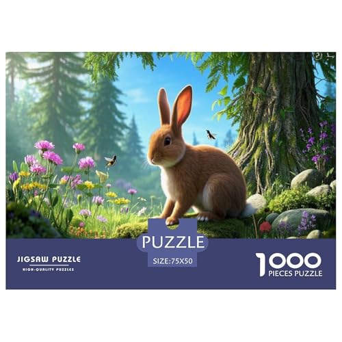 Rex-Kaninchen Puzzles 1000 Teile Schwer Puzzle Spielzeug Lernspiel Impossible Herausforderung Spielzeug Für Erwachsene Kinder 1000pcs (75x50cm) von CBCoin
