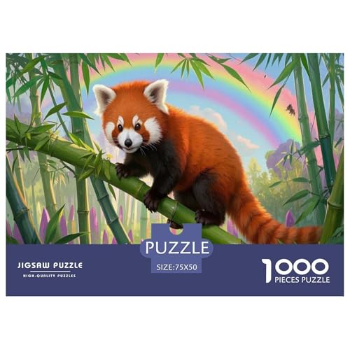 Roter Panda Puzzle 1000-teilige Schwer Puzzle Spielzeug Lernspiel Impossible Herausforderungsspielzeug Für Erwachsene Kinder 1000pcs (75x50cm) von CBCoin