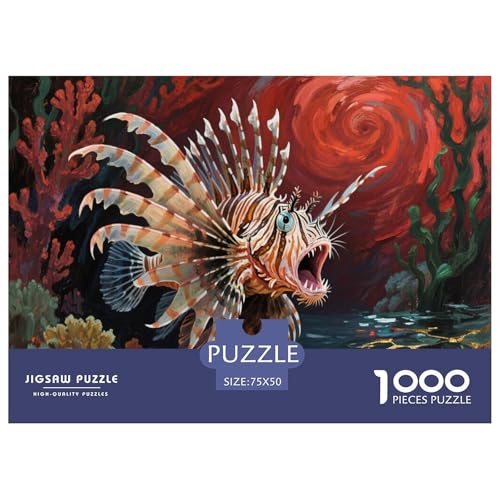 Rotfeuerfisch Puzzle 1000-teilige Schwer Puzzle Spielzeug Lernspiel Impossible Herausforderungsspielzeug Für Erwachsene Und Kinder Ab 14 Jahren 1000pcs (75x50cm) von CBCoin