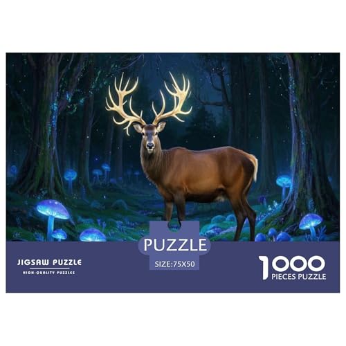 Rotwild Puzzle 1000 Teile Schwer Puzzle Spielzeug Lernspiel Impossible Herausforderung Spielzeug Für Erwachsene Und Kinder Ab 12 Jahren 1000pcs (75x50cm) von CBCoin