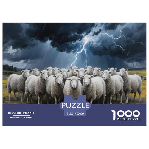 Schaf Puzzle 1000-teilige Schwer Puzzle Spielzeug Pädagogisches Spiel Impossible Herausforderungsspielzeug Für Erwachsene Kinder 1000pcs (75x50cm) von CBCoin