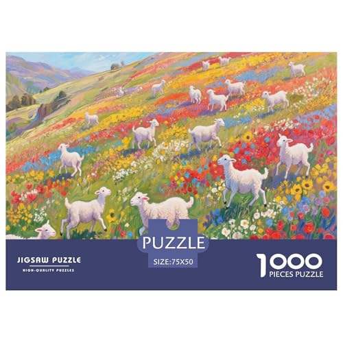 Schaf Puzzles 1000 Teile Schwer Puzzle Spielzeug Lernspiel Impossible Herausforderung Spielzeug Für Erwachsene Kinder 1000pcs (75x50cm) von CBCoin