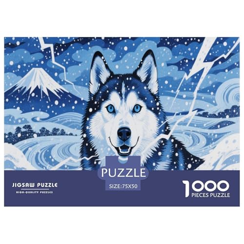 Schlittenhund Puzzles 1000-teilige Schwer Puzzle Spielzeug Lernspiel Impossible Herausforderungsspielzeug Für Erwachsene Kinder 1000pcs (75x50cm) von CBCoin
