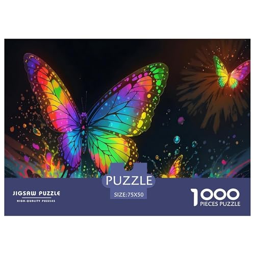 Schmetterling Puzzles 1000 Teile Schwer Puzzle Spielzeug Pädagogisches Spiel Impossible Herausforderung Spielzeug Für Erwachsene Und Kinder in Bewährter 1000pcs (75x50cm) von CBCoin