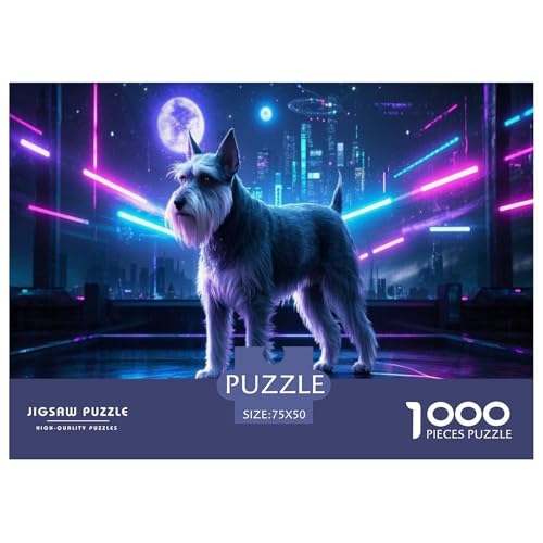 Schnauzer Puzzles 1000-teilige Schwer Puzzle Spielzeug Lernspiel Impossible Herausforderungsspielzeug Für Erwachsene Und Kinder in Bewährter 1000pcs (75x50cm) von CBCoin