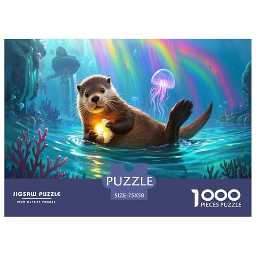 Seeotter Puzzles 1000 Teile Schwer Puzzle Spielzeug Lernspiel Impossible Herausforderung Spielzeug Für Erwachsene Und Kinder Ab 12 Jahren 1000pcs (75x50cm) von CBCoin