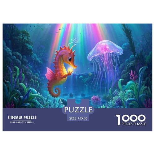 Seepferdchen Puzzle 1000-teilige Schwer Puzzle Spielzeug Pädagogisches Spiel Impossible Herausforderungsspielzeug Für Erwachsene Und Kinder Ab 12 Jahren 1000pcs (75x50cm) von CBCoin