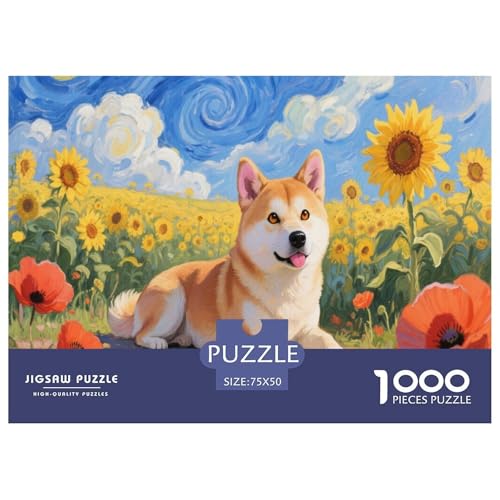 Shiba Inu Puzzle 1000-teilige Schwer Puzzle Spielzeug Lernspiel Impossible Herausforderung Spielzeug Für Erwachsene Kinder 1000pcs (75x50cm) von CBCoin