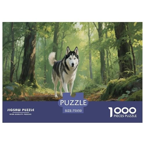 Sibirischer Schlittenhund Puzzles 1000 Teile Schwer Puzzle Spielzeug Pädagogisches Spiel Impossible Herausforderung Spielzeug Für Erwachsene Kinder 1000pcs (75x50cm) von CBCoin