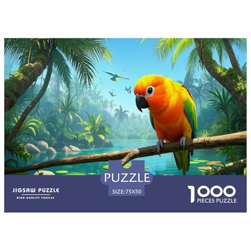 Sonnensittich Puzzle 1000-teilige Schwer Puzzle Spielzeug Lernspiel Impossible Herausforderungsspielzeug Für Erwachsene Und Kinder in Bewährter 1000pcs (75x50cm) von CBCoin