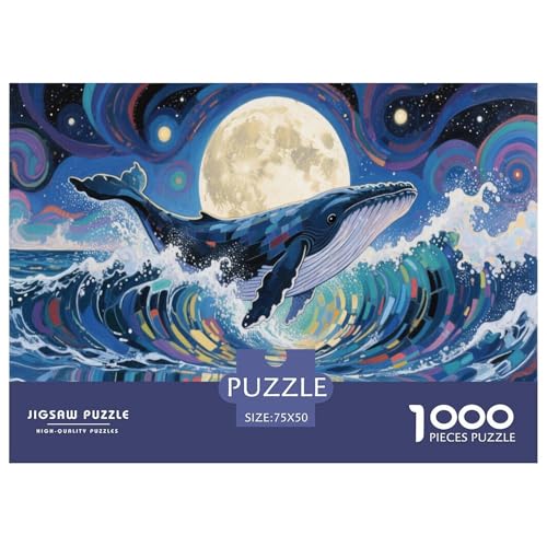 Walfisch Puzzle 1000 Teile Schwer Puzzle Spielzeug Lernspiel Impossible Herausforderung Spielzeug Für Erwachsene Kinder 1000pcs (75x50cm) von CBCoin