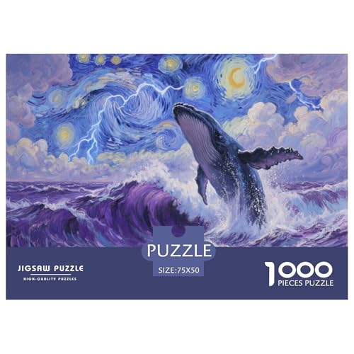Walfisch Puzzle 1000-teilige Schwer Puzzle Spielzeug Pädagogisches Spiel Impossible Herausforderungsspielzeug Für Erwachsene Kinder 1000pcs (75x50cm) von CBCoin
