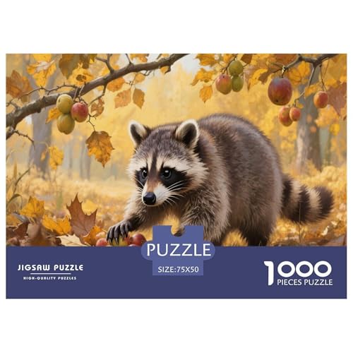 Waschbär Puzzles 1000 Teile Schwer Puzzle Spielzeug Pädagogisches Spiel Impossible Herausforderungsspielzeug Für Erwachsene Und Kinder in Bewährter 1000pcs (75x50cm) von CBCoin