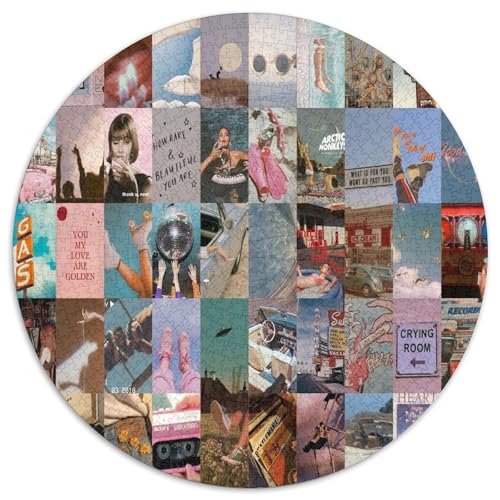 Weinlese-Collage Puzzle 1000 Teile Schwer Puzzle Spielzeug Lernspiel Impossible Retro Herausforderung Spielzeug Für Erwachsene Und Kinder Ab 14 Jahren 1000pcs (67.5x67.5cm) von CBCoin