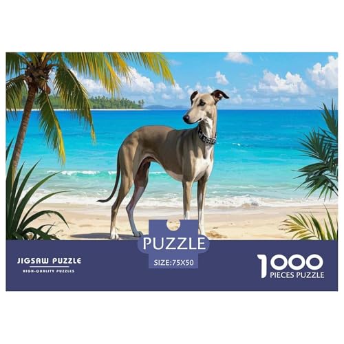 Windhund Puzzle 1000 Teile Schwer Puzzle Spielzeug Pädagogisches Spiel Impossible Herausforderungsspielzeug Für Erwachsene Kinder 1000pcs (75x50cm) von CBCoin