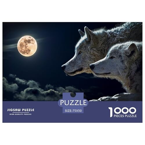 Wolf Puzzle 1000 Teile Schwer Puzzle Spielzeug Lernspiel Impossible Herausforderung Spielzeug Für Erwachsene Und Kinder in Bewährter 1000pcs (75x50cm) von CBCoin