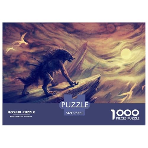 Wolf Puzzles 1000 Teile Schwer Puzzle Spielzeug Pädagogisches Spiel Impossible Artistic Animals Herausforderung Spielzeug Für Erwachsene Kinder 1000pcs (75x50cm) von CBCoin