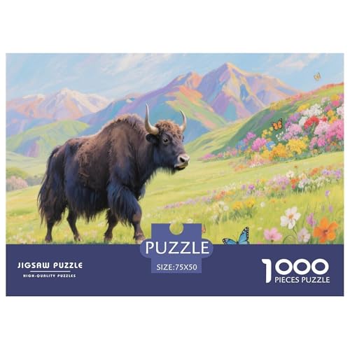 Yak Puzzle 1000-teilige Schwer Puzzle Spielzeug Lernspiel Impossible Herausforderung Spielzeug Für Erwachsene Und Kinder in Bewährter 1000pcs (75x50cm) von CBCoin