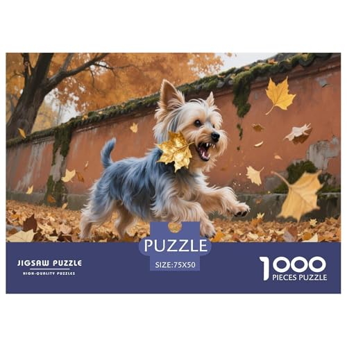 Yorkshire Terrier Puzzles 1000 Teile Schwer Puzzle Spielzeug Pädagogisches Spiel Impossible Herausforderung Spielzeug Für Erwachsene Kinder 1000pcs (75x50cm) von CBCoin
