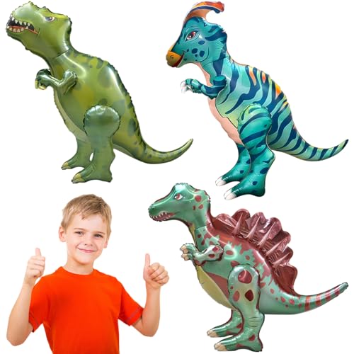 3D Dino Folienballon,Dinosaurier Luftballon,Kinder Dino Ballon,Feier Dino Party Deko für Geburtstag,Spinosaurus,Parasaurolophus,Tyrannosaurus Rex von CBHTMY
