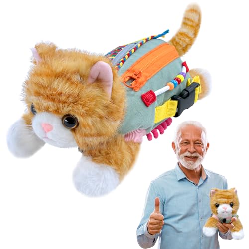 Fidget Blanket and Muff Cat for Adults with Demence Seniors with Alzheimer Sensory Product for Exercising Hands, Reducing Stress and Memory Loss von CBINTELLIGEX