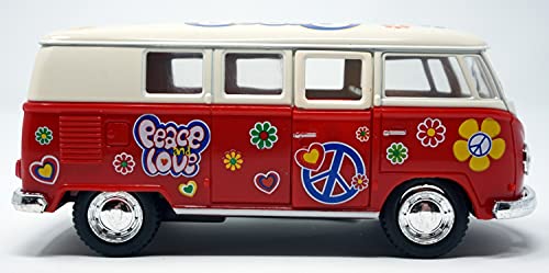 CBK-MS Modellauto Bus Peace and Love 1962 rot/beige Rückziehmotor von CBK-MS