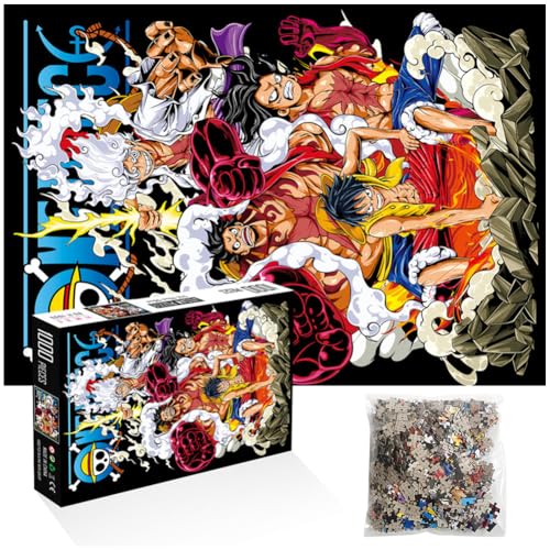 CBOSNF 1000 Teile Anime-Puzzle,One Piece Jigsaw One Piece Anime Cartoon Puzzle Holzpuzzle Großes Foto Poster Puzzle Für Erwachsene Und Kinder Geschicklichkeitsspiel Für Die Ganze Familie von CBOSNF